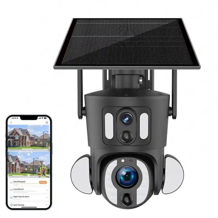 Dual Lens Solar Wifi Intelligente Kamera mit 9W Solarpanel 5-40M IR Abstand