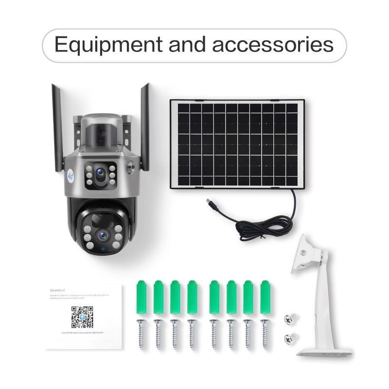 FCC OEM Solarbetriebene drahtlose Sicherheitskamera Outdoor Mobilfunk 4G LTE Netzwerk