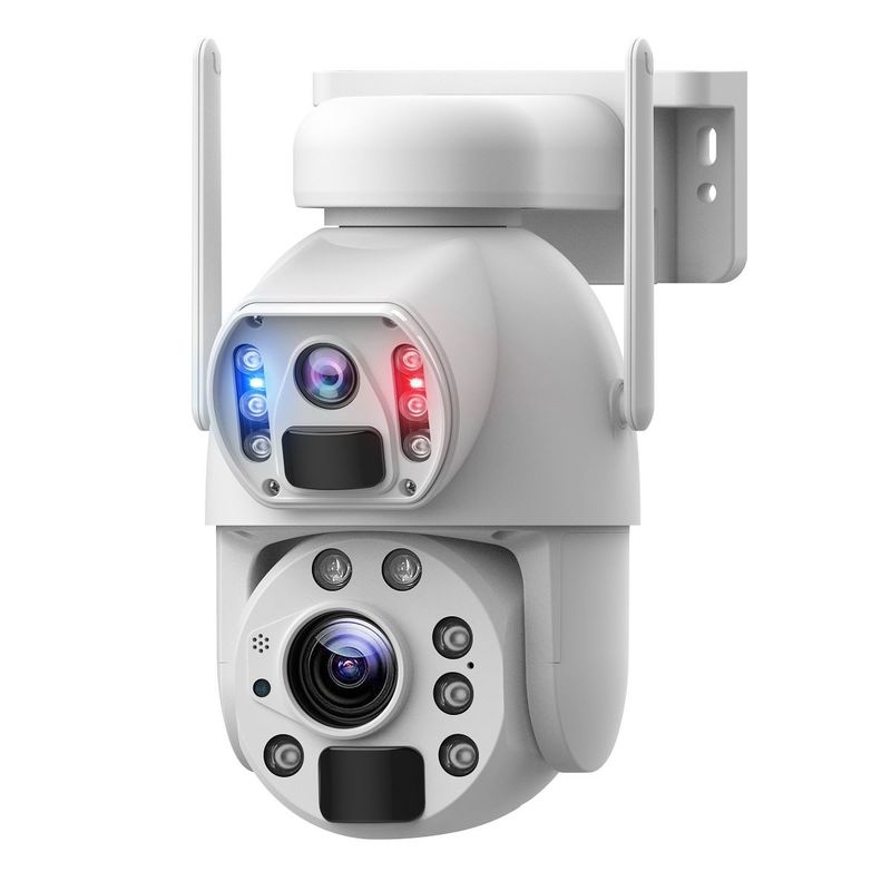WIFI HD 10X Zoom Solarbetriebene Bewegungssensorkamera Außen 6MP Dual Lens