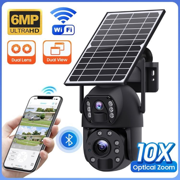 Drahtlose Überwachung UBOX Solarkamera 6MP Auflösung Farbnachtsicht