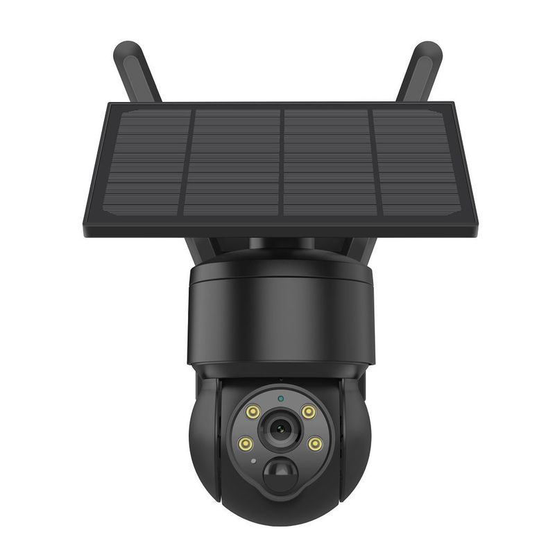Außen PTZ 3MP Solarbetriebene CCTV Kamera Schwarze Farbe Wettersicherheit